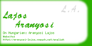 lajos aranyosi business card